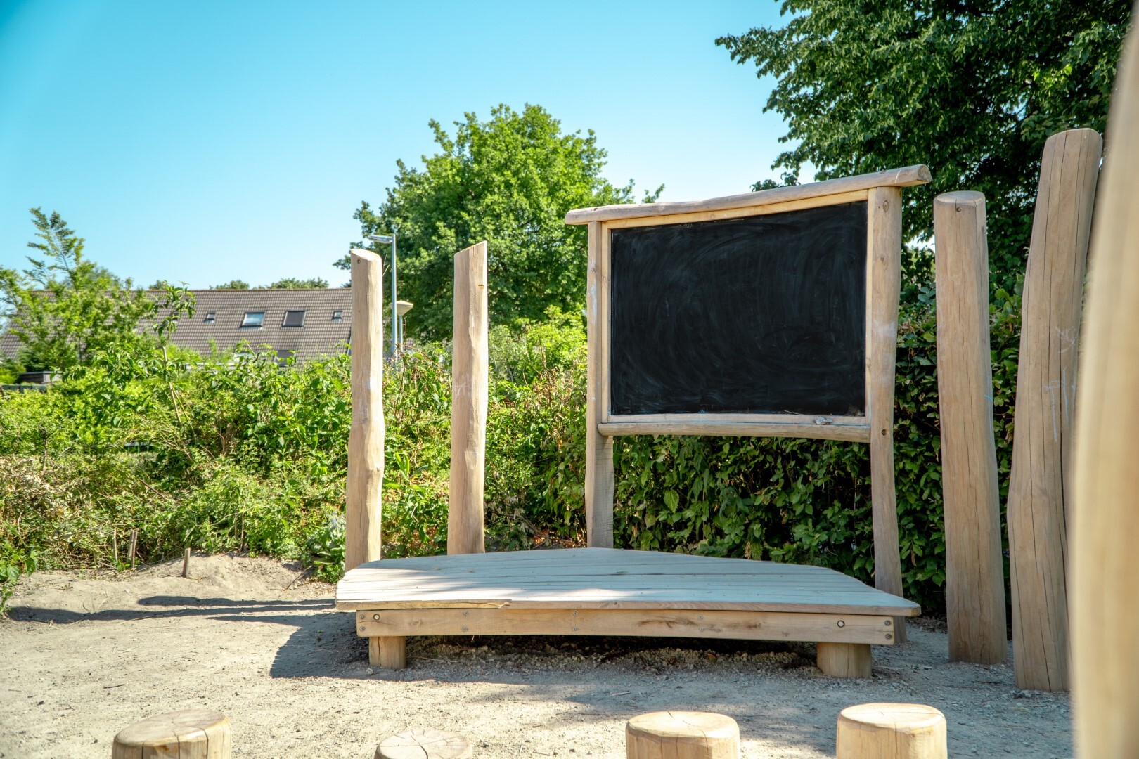 Buitenklas met krijtbord