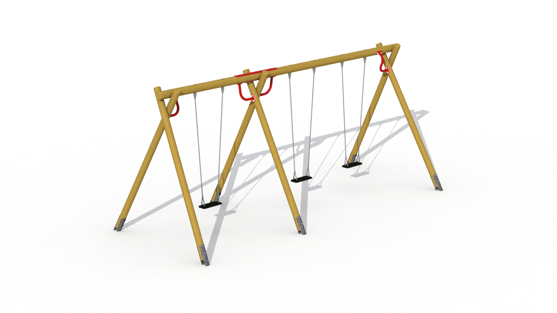 Dubbele schommel (met 3 zittingen)