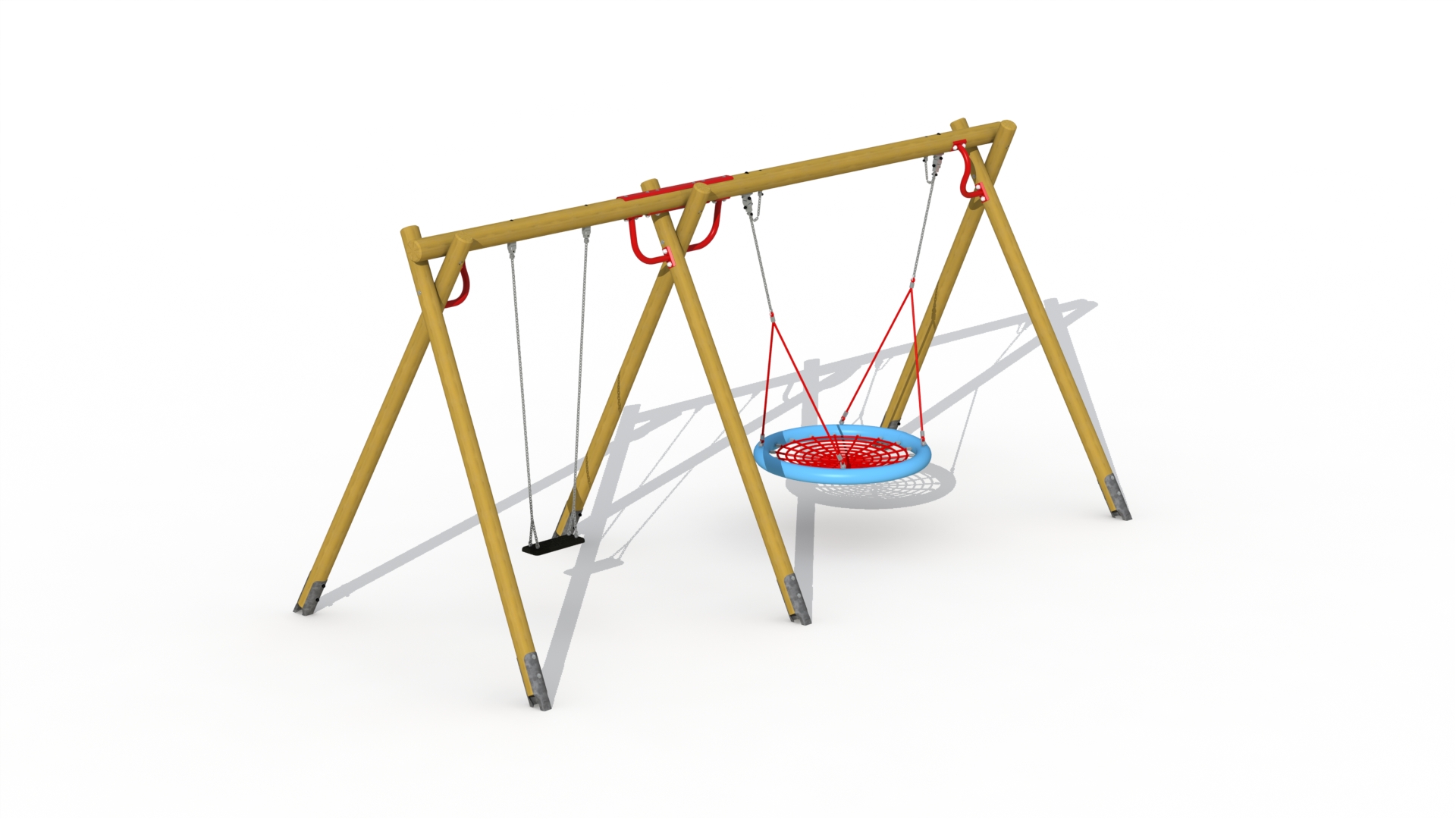 Dubbele schommel (met schommelkorf en zitting)