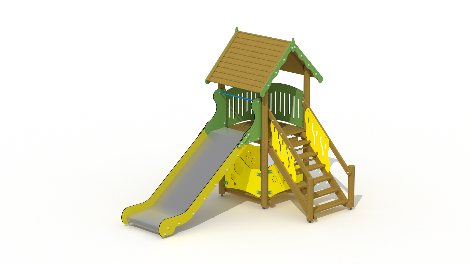 Glijbaanhuisje (inox/RVS glijbaan)