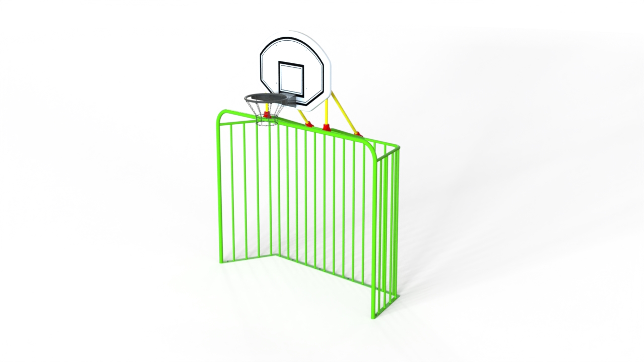 Metalen voetbaldoel (groot met basketring)