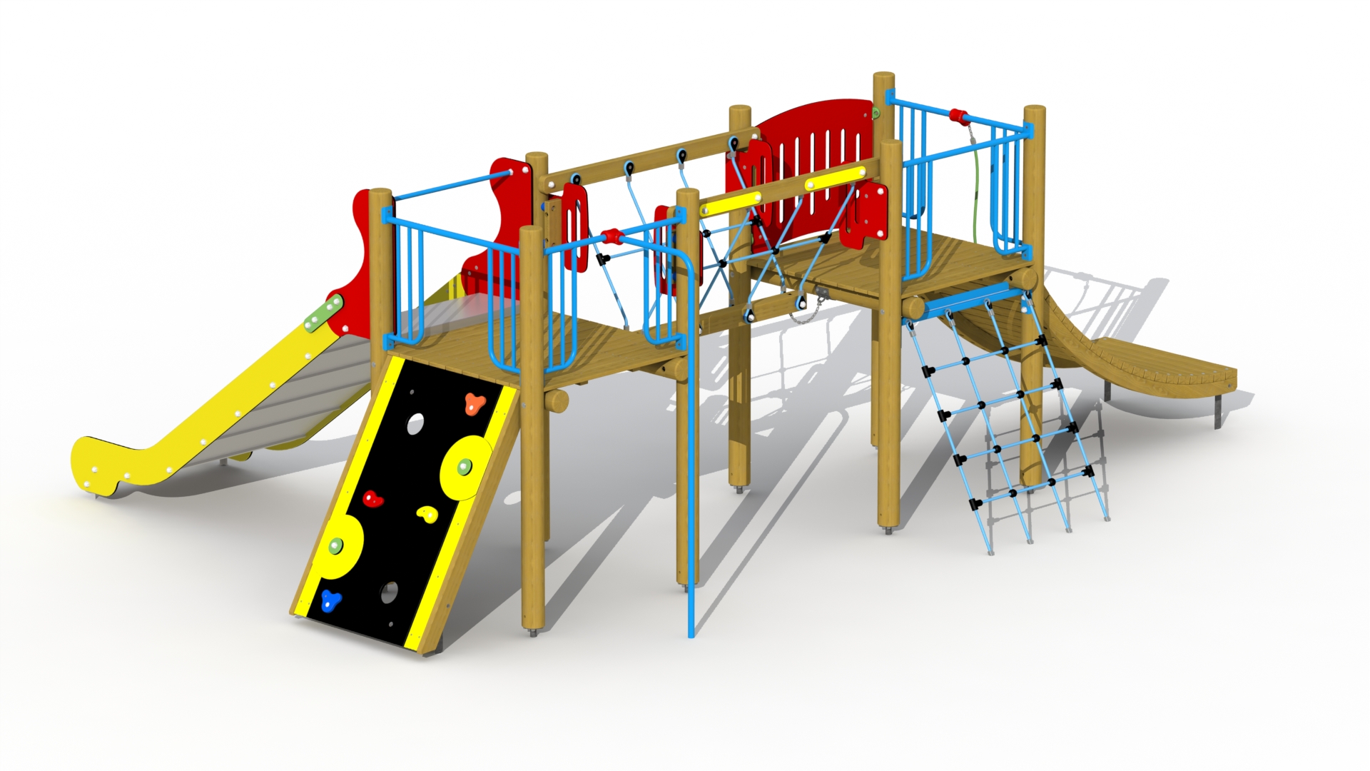 Indianendorp (inox/RVS glijbaan 1m, netbrug)