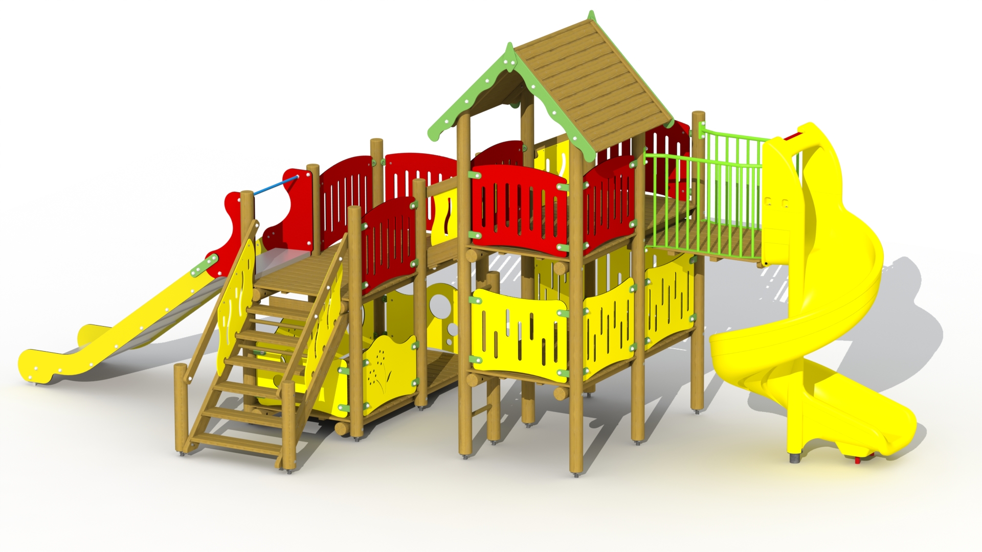 Zeeroverskasteel (spiraalglijbaan, lage inox/RVS glijbaan)