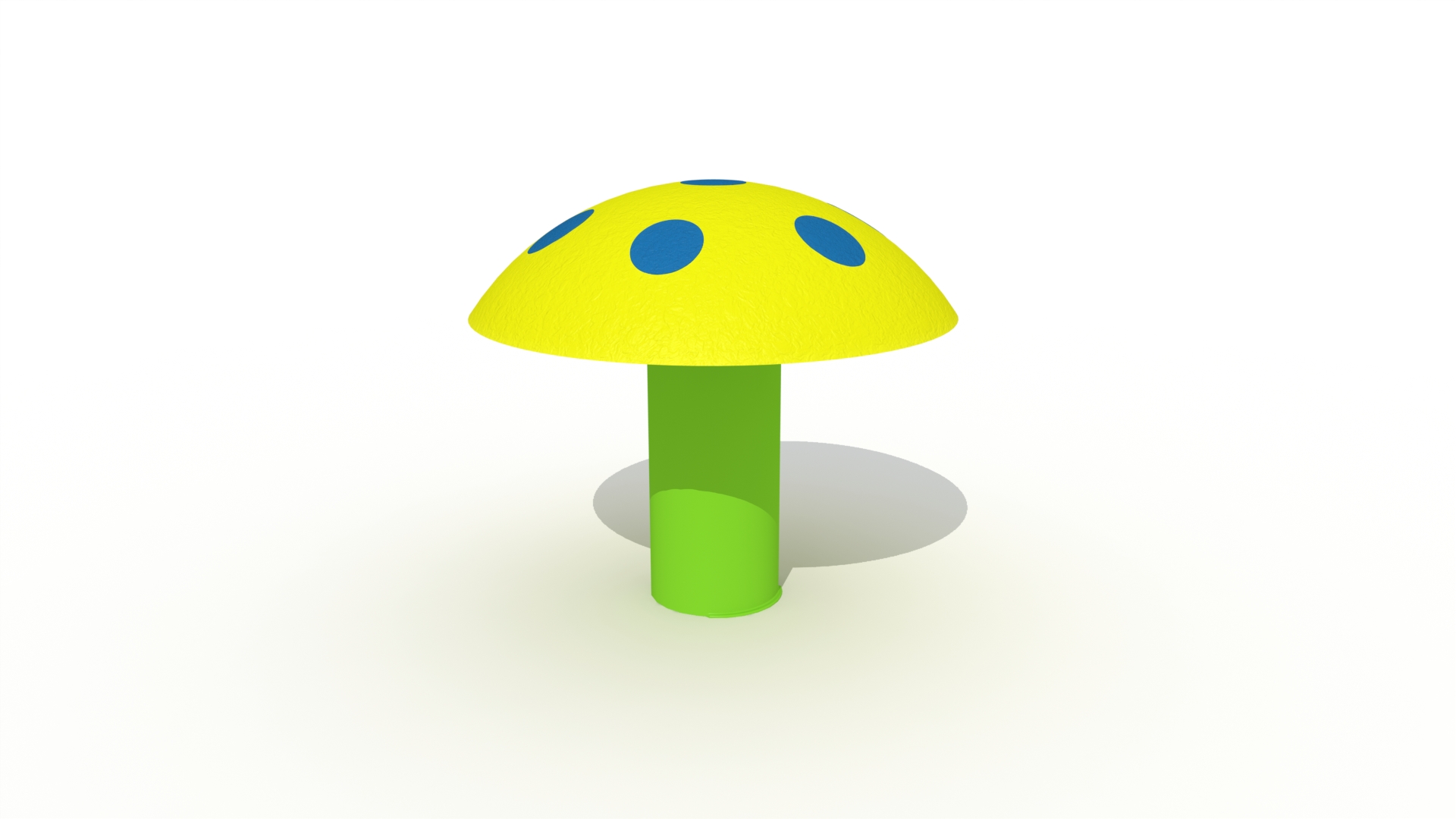 Reuzenpaddenstoel (laag model, geel met blauwe stippen)