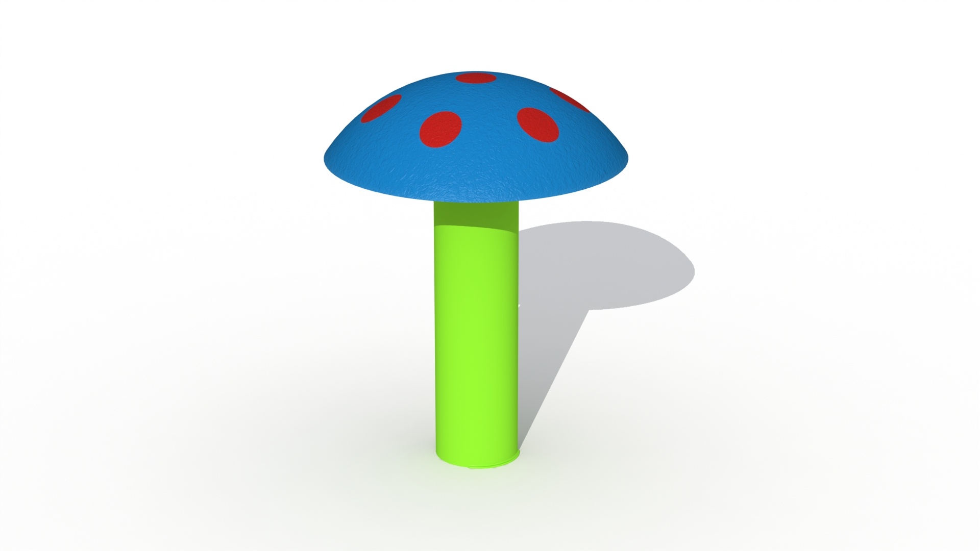 Reuzenpaddenstoel (hoog model, blauw met rode stippen)