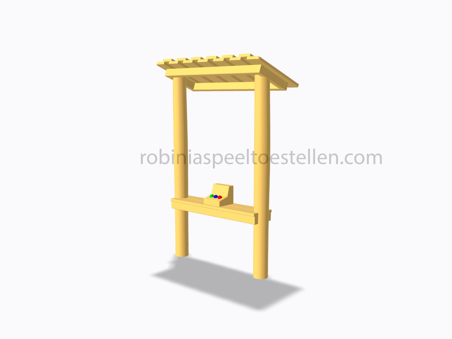 Kassa, toonbank met dak