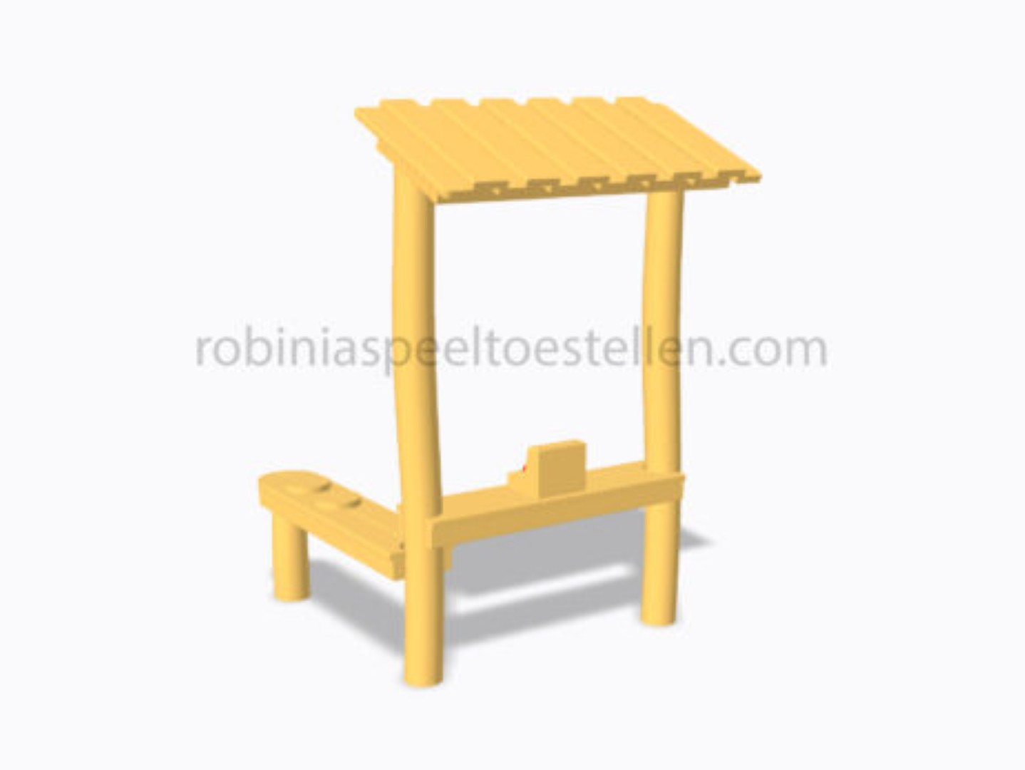 Kassa, toonbank met dak, kookstel, hoek