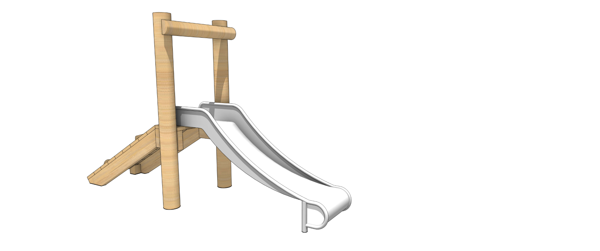 Vrijstaande peuterglijbaan verzinkt, platformhoogte 60 cm