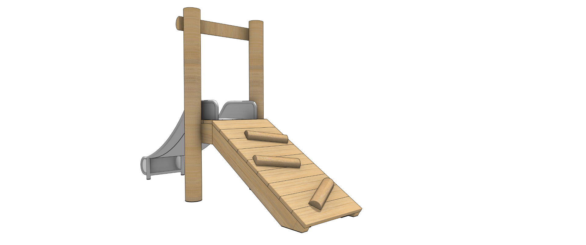 Vrijstaande peuterglijbaan verzinkt, platformhoogte 60 cm